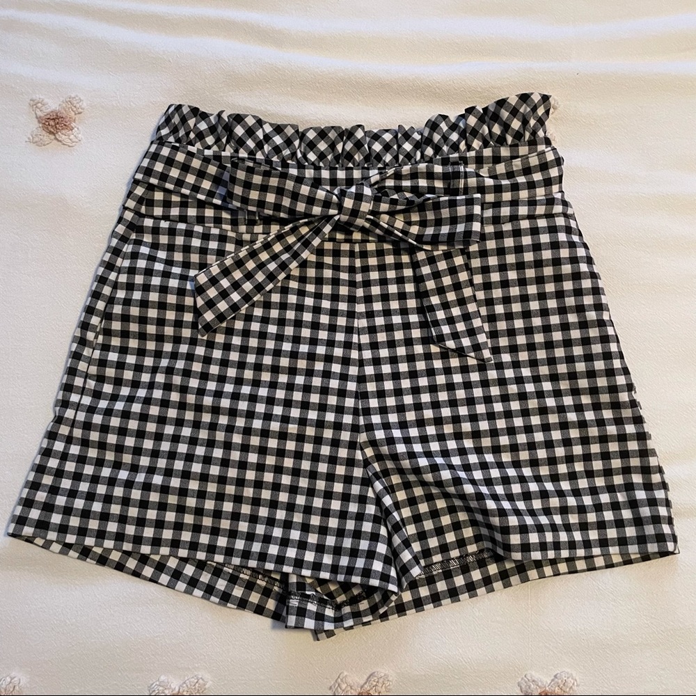 Zara Gingham Bow Shorts